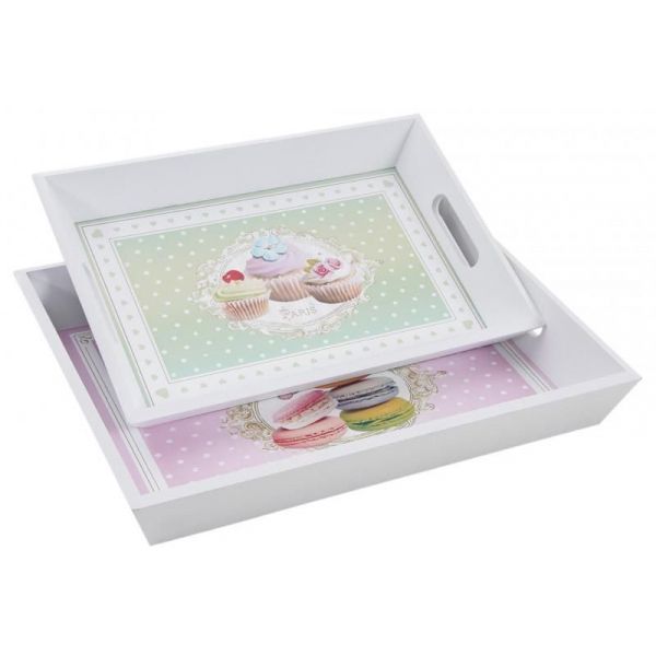 Plateaux en bois Gâteaux (Lot de 2) - AUB-1266