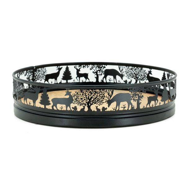 Plateaux ronds en métal et bois Cerf (lot de 2) - 5