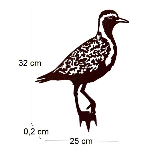 Pluvier doré à planter en acier corten - MET-0129