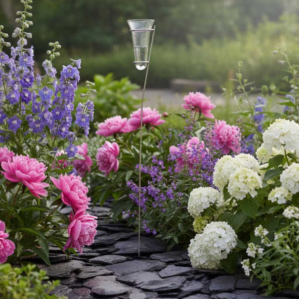 Pluviomètre gradué en verre et zinc - WORLD OF WEATHER