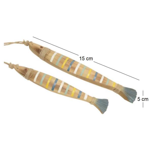 Poissons décoratifs en bois (Lot de 2) - AMA-3898