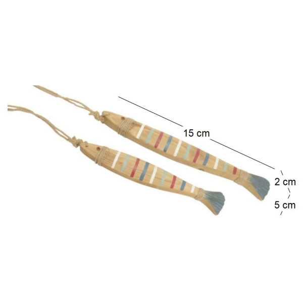 Poissons décoratifs en bois (Lot de 2) - AMA-3897
