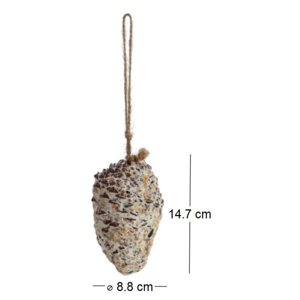Pomme de pin fourrée de graines et graisse pour oiseaux - 5