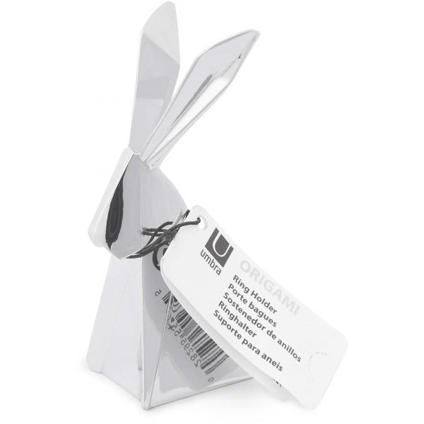Porte-bagues lapin chromé Origami - 6