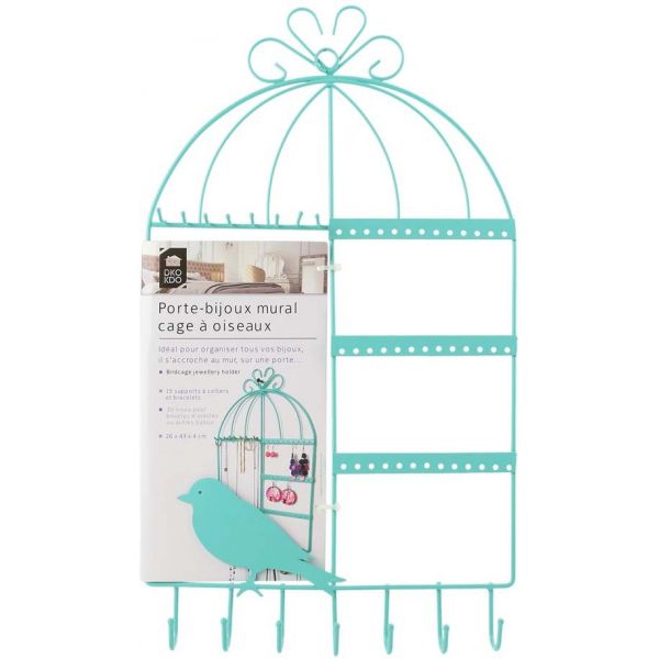 Porte bijoux cage à oiseaux Home sweet home - THE HOME DECO FACTORY