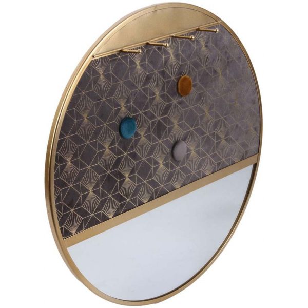 Porte-bijoux miroir rond Dorure 40.5 cm