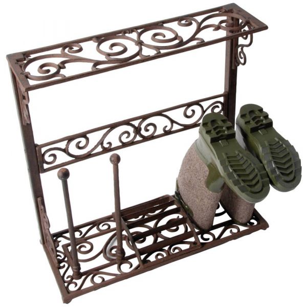 Porte bottes de jardin en fonte (2 paires)