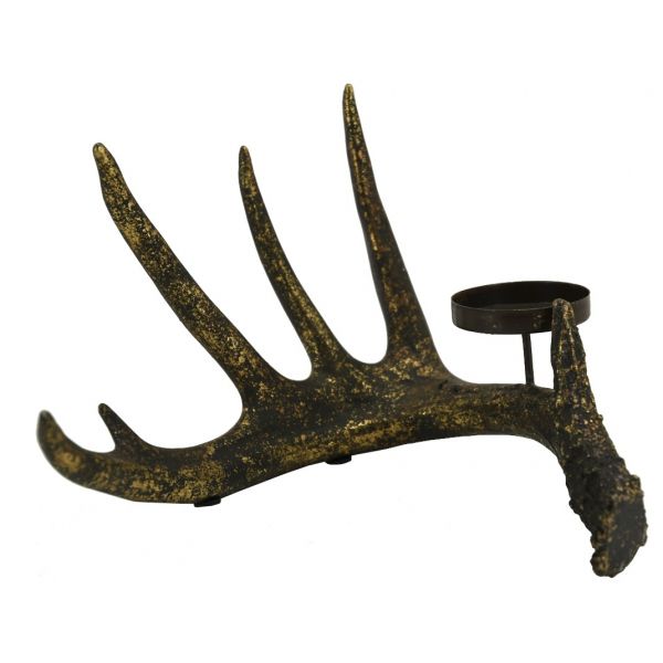 Porte bougie bois de cerf en polyrésine