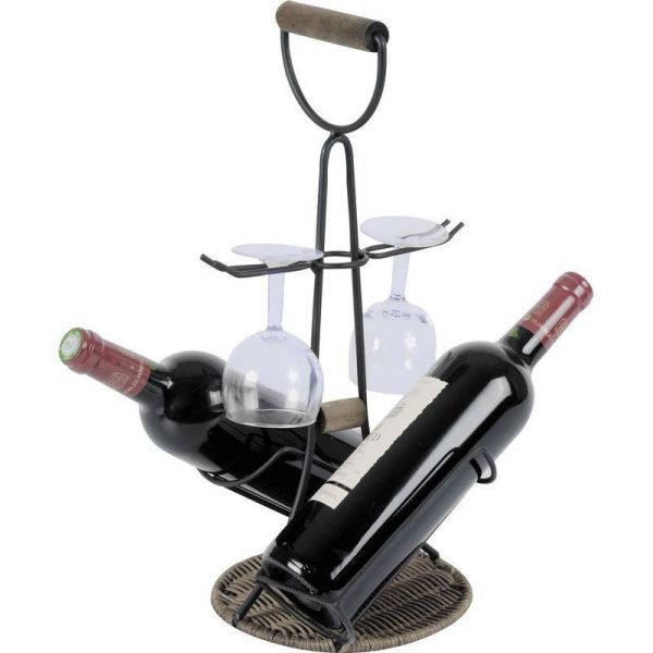 Porte-bouteilles porte-verres 2 en 1