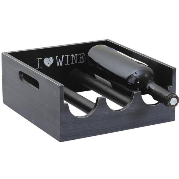 Porte bouteilles bois I love wine