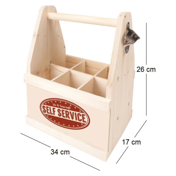 Porte-bouteilles en bois avec décapsuleur - 5