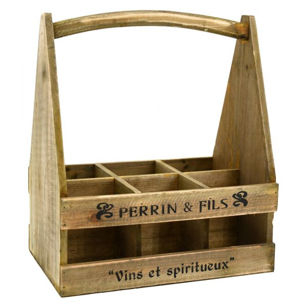 Porte-bouteilles en bois vieilli Perrin & fils