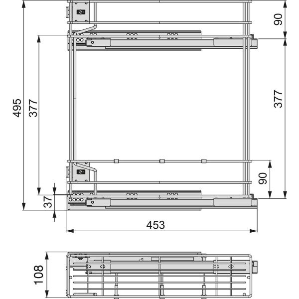 Porte-bouteilles latéral extractible avec fermeture amortie Supra - EMU-0203