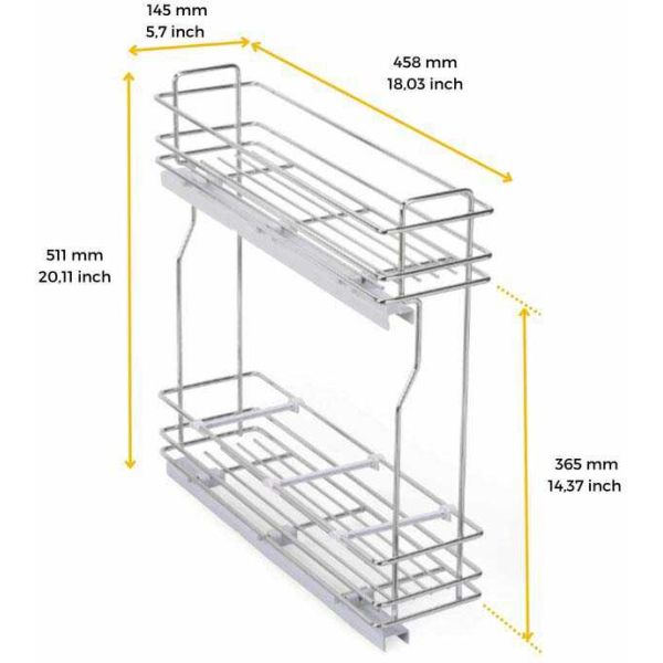 Porte-bouteilles latéral extractible avec fermeture amortie TitaneMax - 83,90