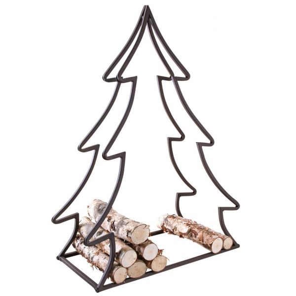 Porte-bûches en métal Sapin