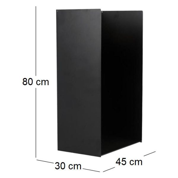 Porte-bûches en acier noir 80 cm Kielce - NOR-0193