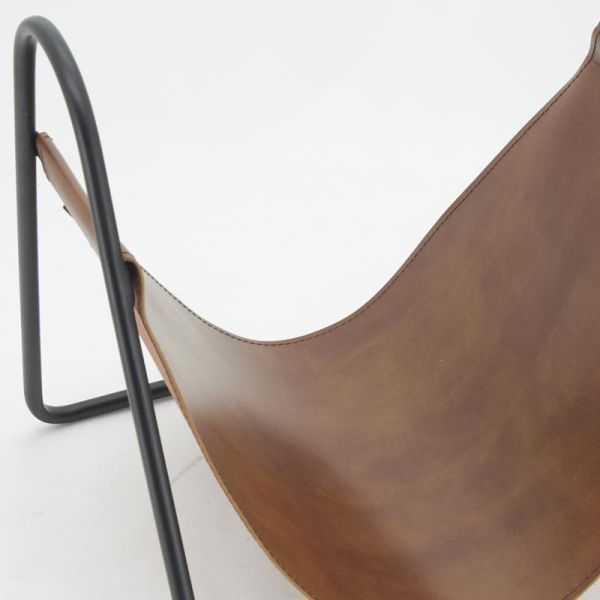 Porte-bûches en métal et cuir - 84,90