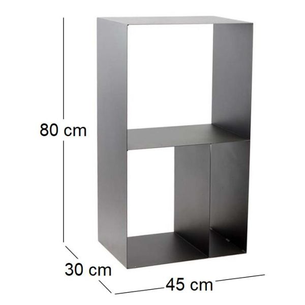 Porte-bûches design 3 cases en acier Lublin - NOR-0188