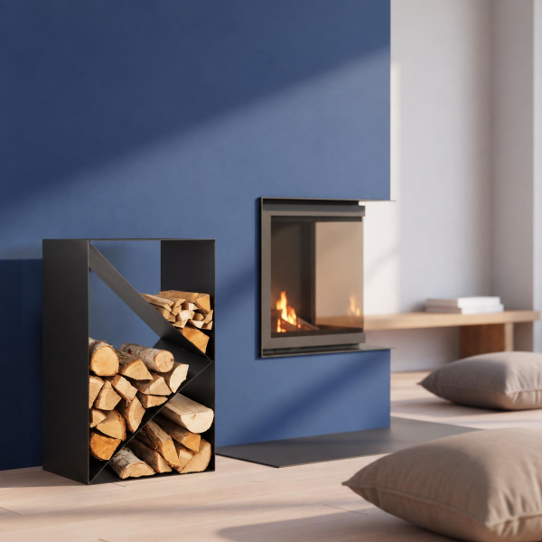 Porte-bûches design en acier - MAGNUS