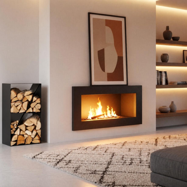 Porte-bûches design en acier - MAGNUS
