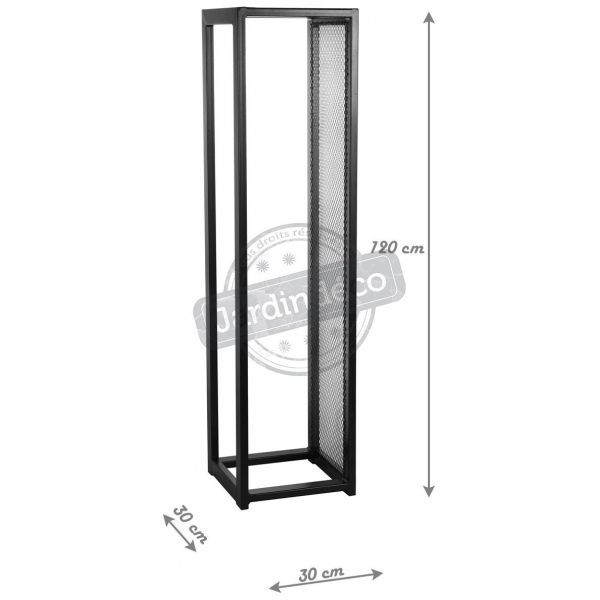 Porte-bûches design vertical en acier 120 cm - 7