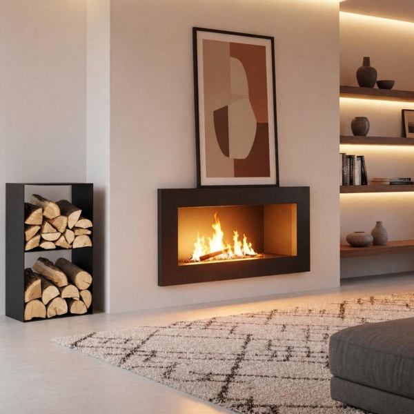 Porte-bûches design en acier - MAGNUS