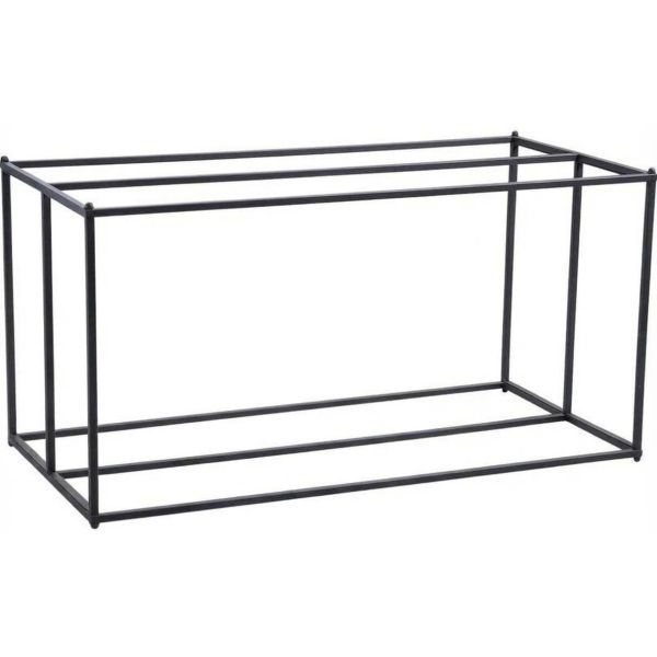 Porte-bûches horizontal en métal gris - 76,90