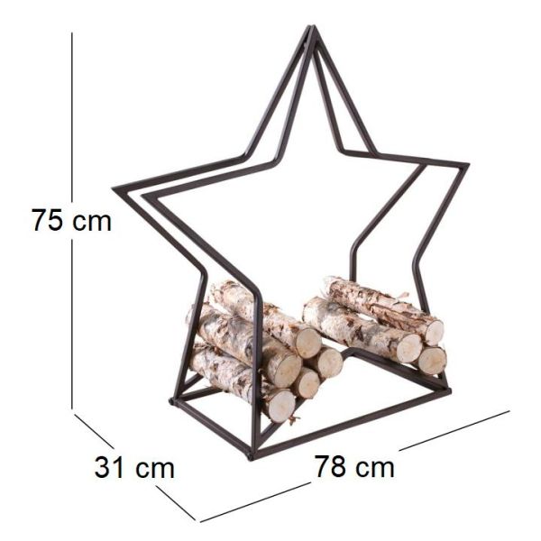 Porte-bûches en métal Étoile - AUB-3457