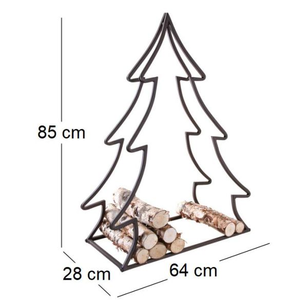 Porte-bûches en métal Sapin - AUB-3458