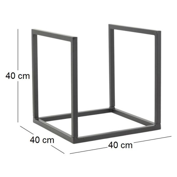 Porte-bûches en métal noir - AUB-6071
