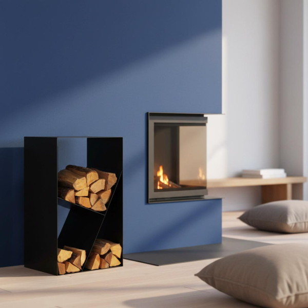 Porte-bûches design en acier - MAGNUS