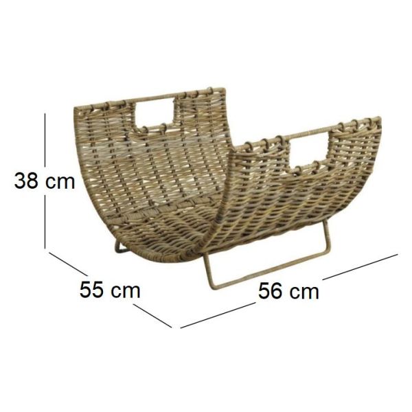 Porte bûches poelet gris Lune - AUB-1760