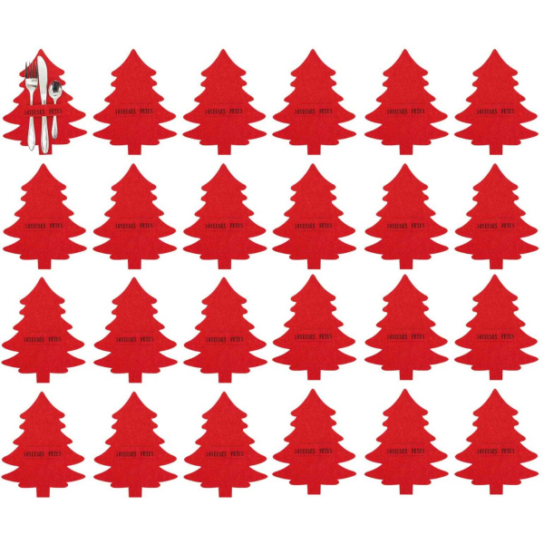Porte-couverts de noel en feutrine (Lot de 24)