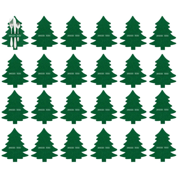 Porte-couverts de noel en feutrine (Lot de 24) - AUB-7230