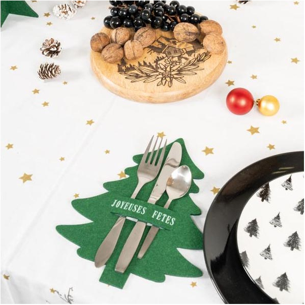 Porte-couverts de noel en feutrine (Lot de 24) - AUBRY GASPARD