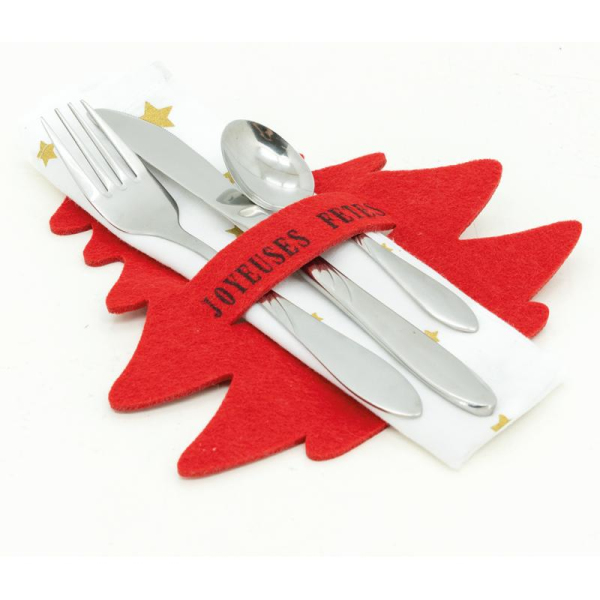 Porte-couverts de noel en feutrine (Lot de 24) - 5