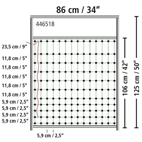 Porte pour filet électrifiable de 95cm à 125cm - KER-0122