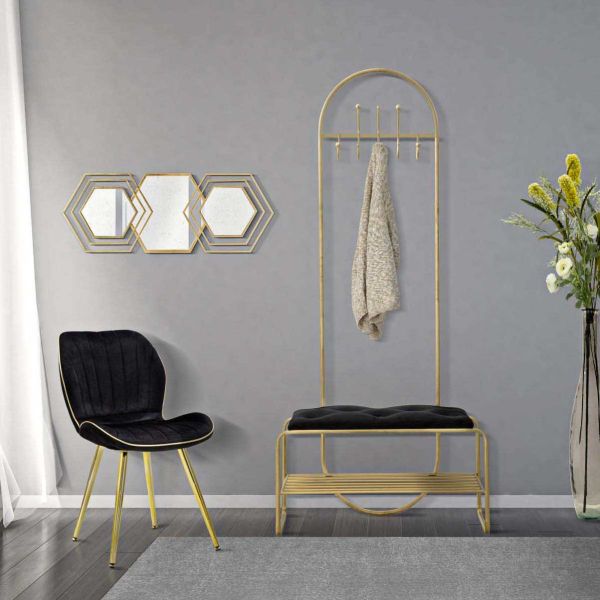 Porte manteau en métal avec banc intégré 80 x 38.5 x 180 cm - MAURO FERRETTI