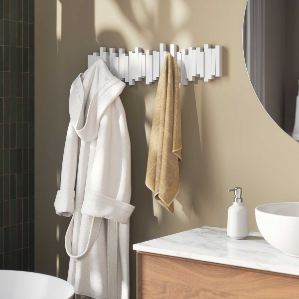 Porte manteau mural 8 crochets repliables Sticks - UMBRA