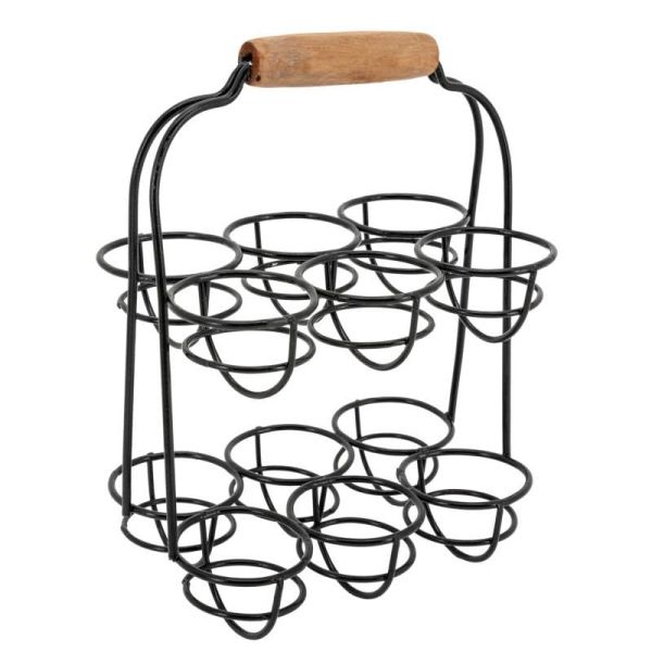 Porte-oeufs en métal noir