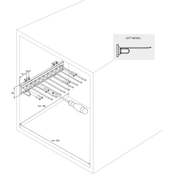 Porte-pantalons à montage latéral pour armoire Self - 5