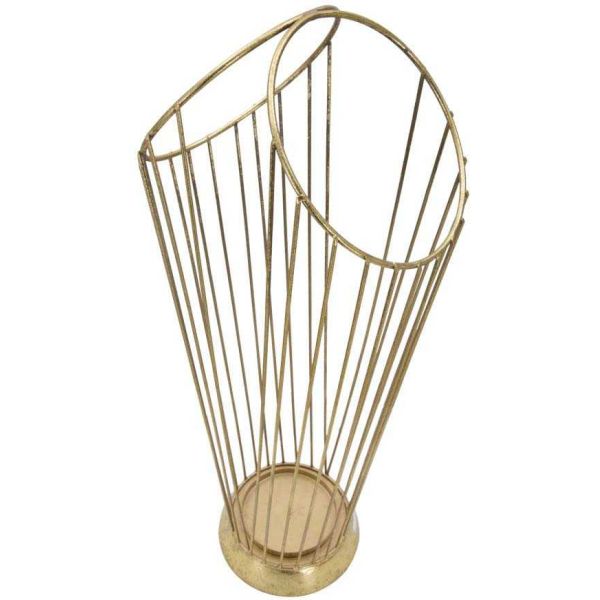Porte parapluie en métal doré Glam 25.5 x 18.5 x 60 cm