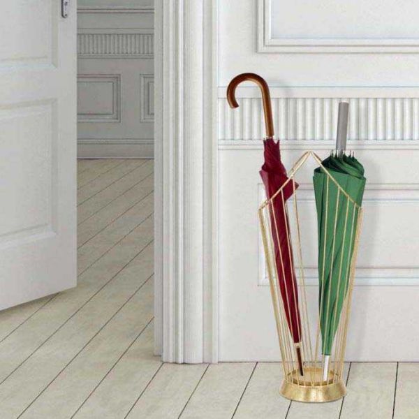 Porte parapluie en métal doré Glam 25.5 x 18.5 x 60 cm - MAURO FERRETTI