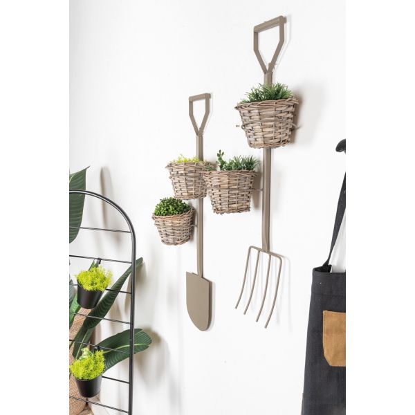 Porte-pots mural en éclisse teintée et métal - AUBRY GASPARD