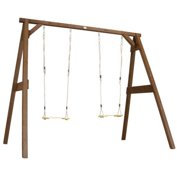 Portique en bois balançoire double Swing