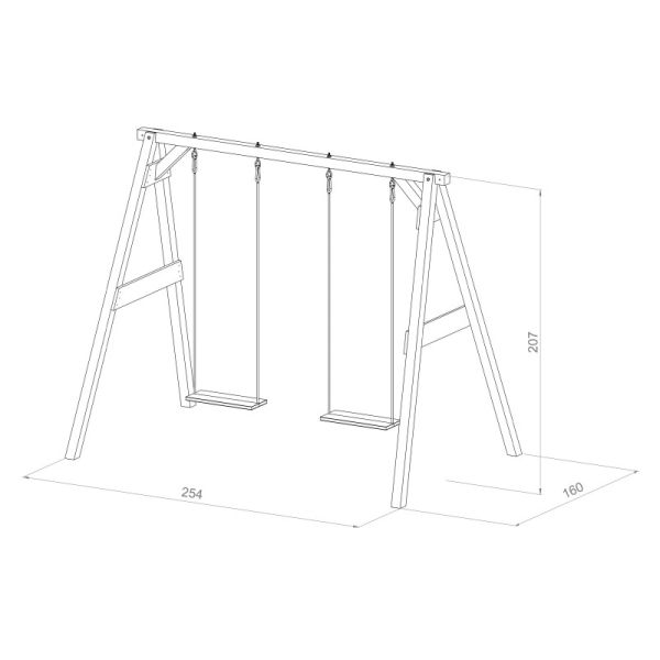 Portique en bois balançoire double Swing - PRA-0153