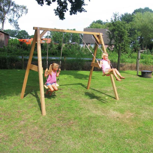 Portique en bois balançoire double Swing - 8