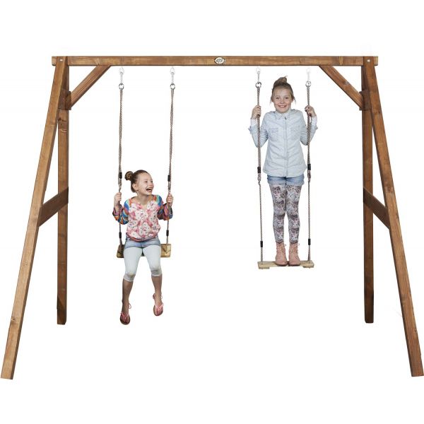 Portique en bois balançoire double Swing - 5