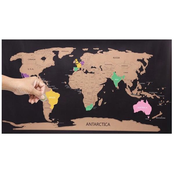 Poster carte du monde à gratter 80 x 45 cm