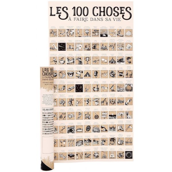 Poster à gratter (les 100 choses à faire dans sa vie)